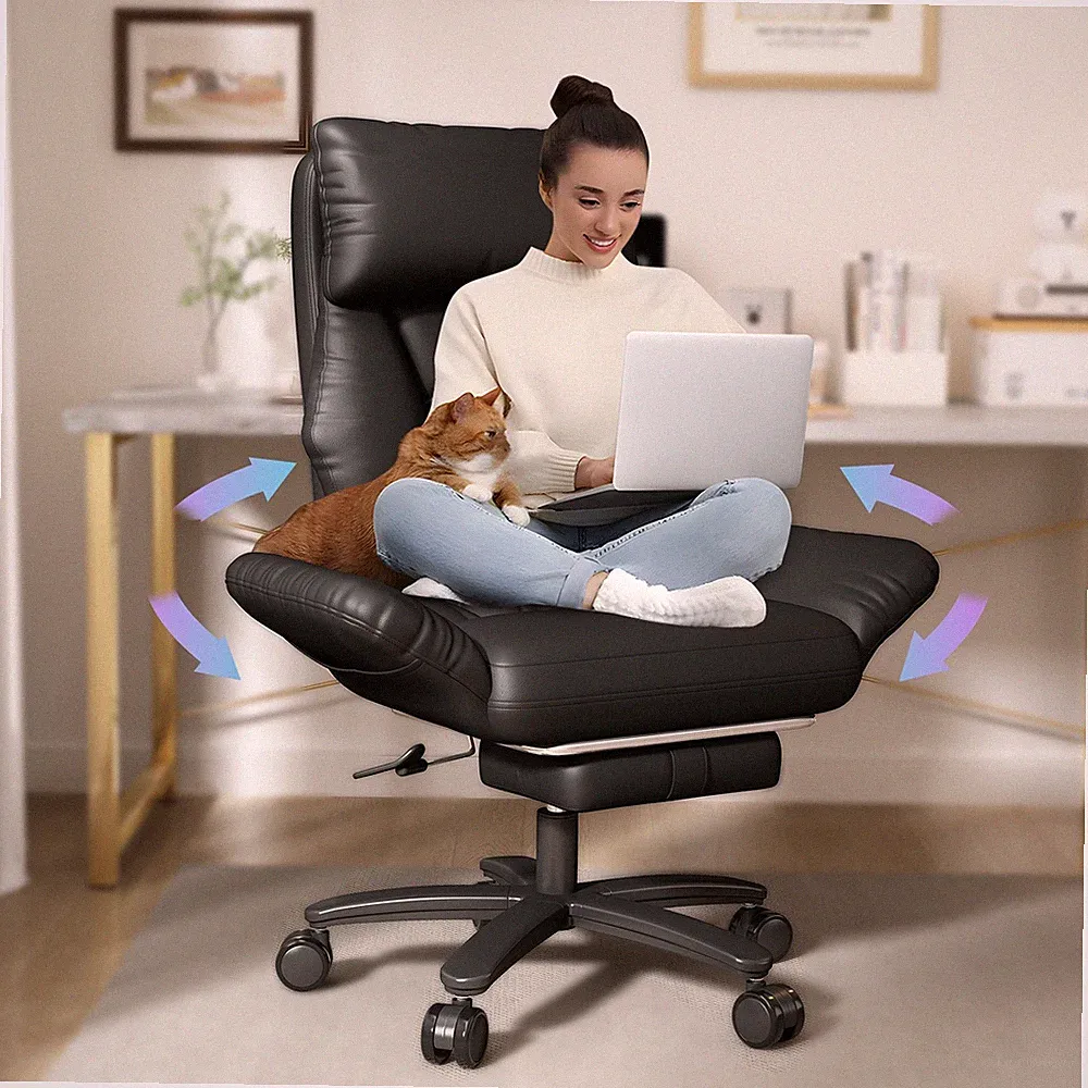 Big and Tall Office Chair Executive Desk Chair with Footrest High Office Chair