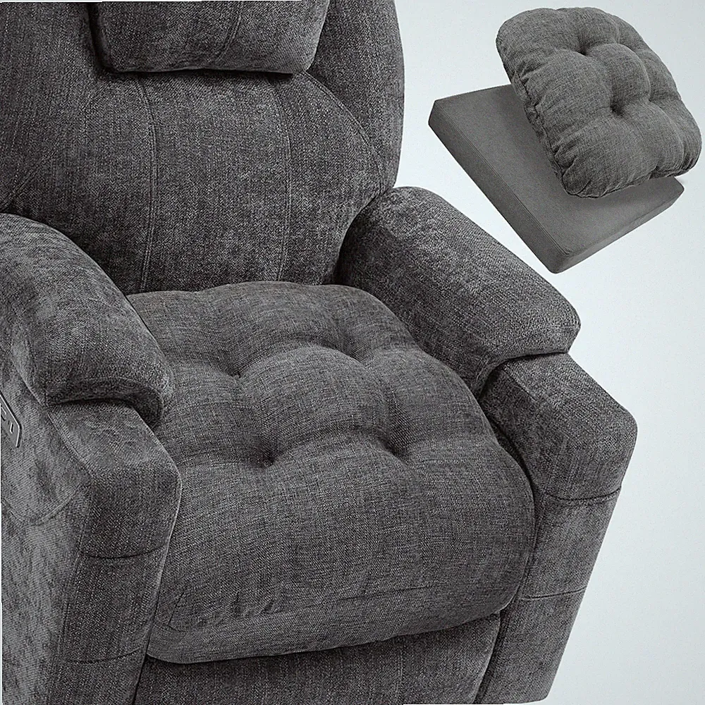 Gray 20x20x5 Inch Natural Latex Foam Support Recliner Chair Pad Seat