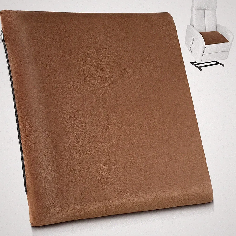 Recliner Cushion for Elderly Memory Foam Square Seat Chair Pad 20x20x3 Brown
