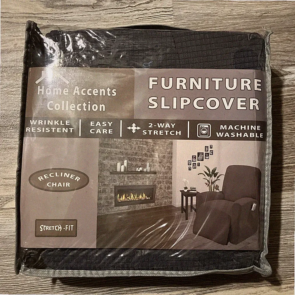 Stretch Oxford Slipcover | Form Fit | Machine Washable/Grey Recliner